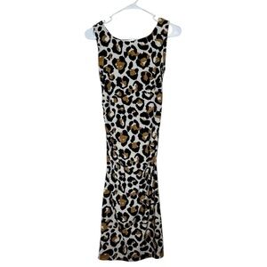 Norma Kamali Leopard Ruched Dress Size Medium In